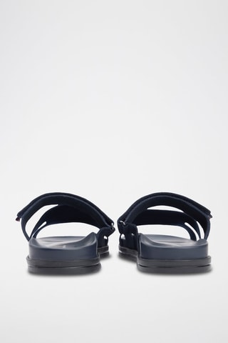 Mules en nubuck - Bleu foncé