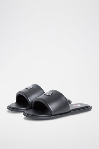 Mules en cuir nappa - Noir