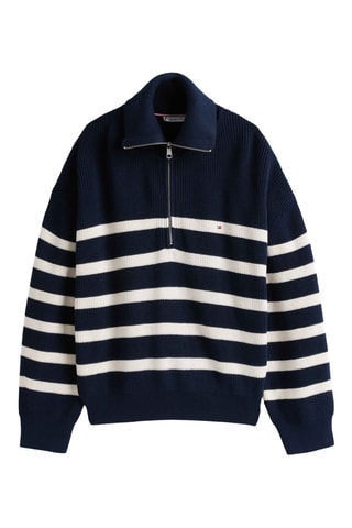 Pull en coton biologique - Bleu marine