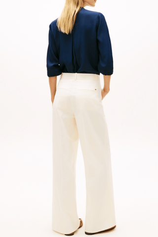 Chino wide legs en coton biologique - Beige