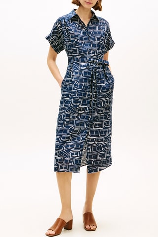 Robe chemise en lin - Bleu marine