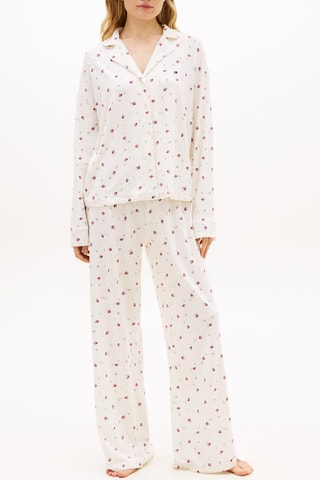 Chemise de pyjama en coton biologique - Ecru