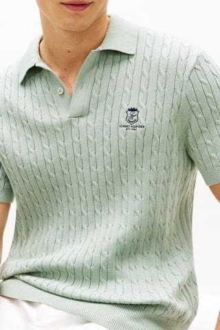 Polo regular en coton biologique - Bleu-gris