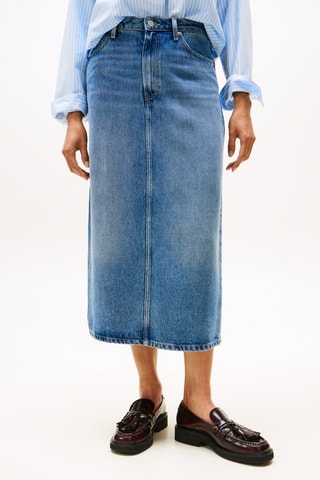 Jupe midi en jean - Bleu