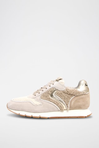 Zapatillas de nobuk Julia - Blanco y dorado