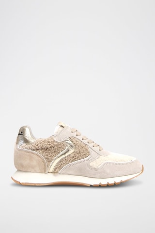 Zapatillas de nobuk Julia - Blanco y dorado