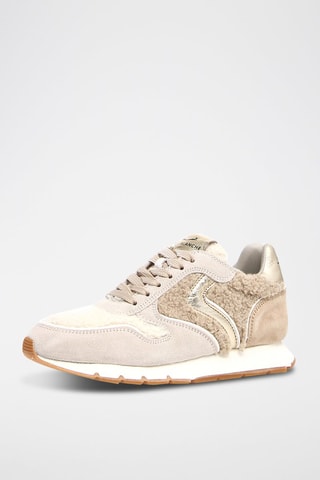 Zapatillas de nobuk Julia - Blanco y dorado