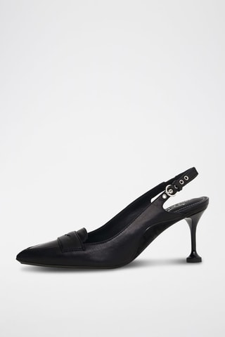 Zapatos de piel de tacón - Negro