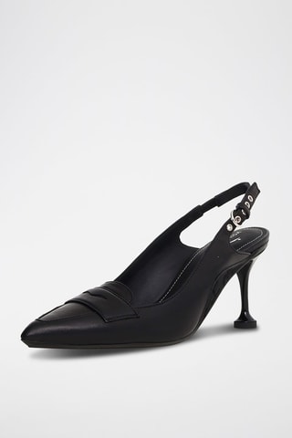Zapatos de piel de tacón - Negro