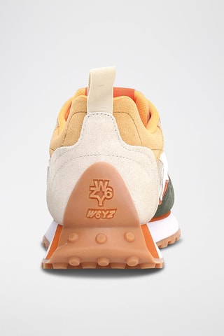 Zapatillas de piel - Beige y verde