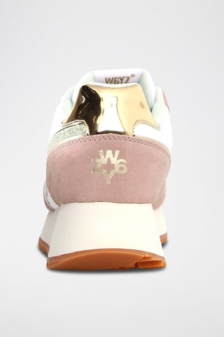 Zapatillas de nobuk - Blanco, verde, rosa y dorado