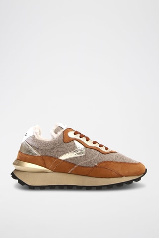 Leren Platform Sneakers Qwark - Bruin