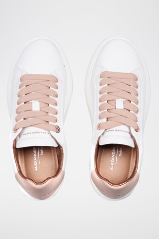 Zapatillas de piel - Blanco y rosa