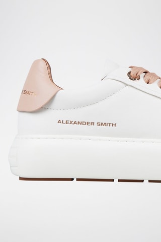 Zapatillas de piel - Blanco y rosa