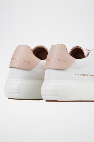 Zapatillas de piel - Blanco y rosa