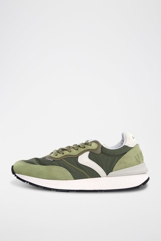 Zapatillas de piel - Blanco, negro y verde