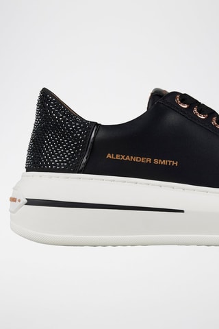 Zapatillas de piel con plataforma - Negro y marrón