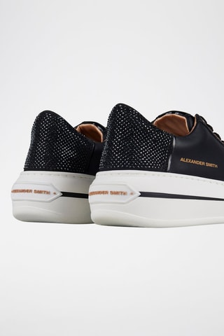 Zapatillas de piel con plataforma - Negro y marrón