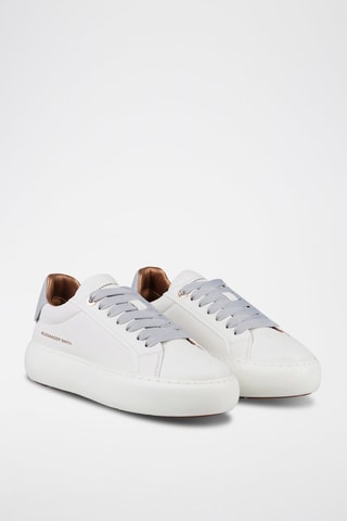 Zapatillas de piel - Blanco y gris