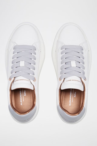 Zapatillas de piel - Blanco y gris