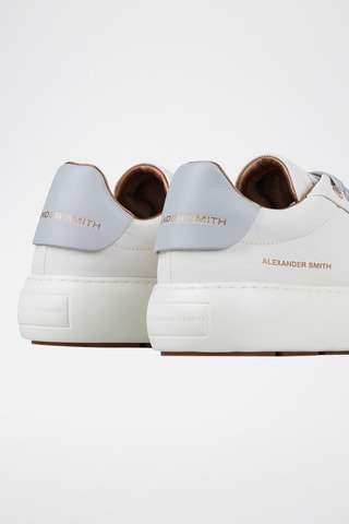 Zapatillas de piel - Blanco y gris