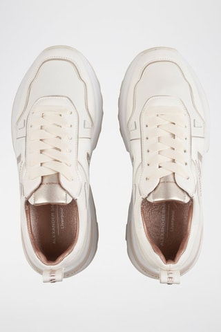 Zapatillas con plataforma - Blanco, rosa y dorado