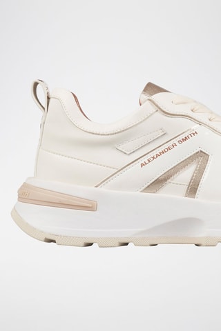 Zapatillas con plataforma - Blanco, rosa y dorado