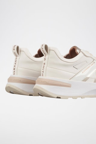 Zapatillas con plataforma - Blanco, rosa y dorado