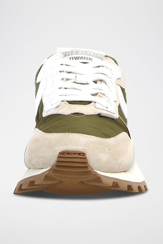 Zapatillas de nobuk - Blanco, beige y marrón