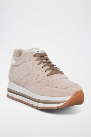 Zapatillas de nobuk forradas - Beige