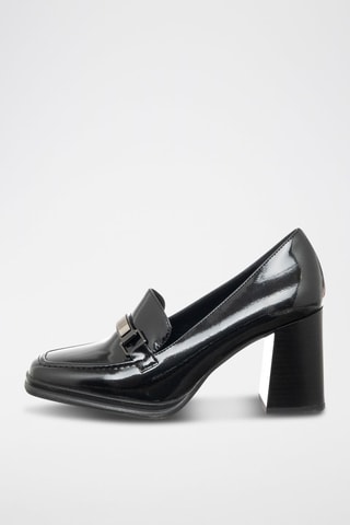 Mocasines con brillo de tacón - Negro