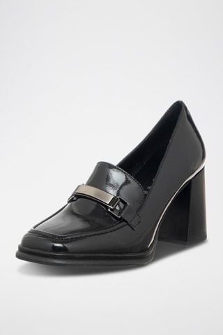 Mocasines con brillo de tacón - Negro