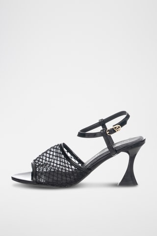 Sandalias de tacón con brillo - Negro