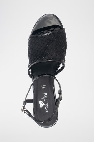 Sandalias de tacón con brillo - Negro