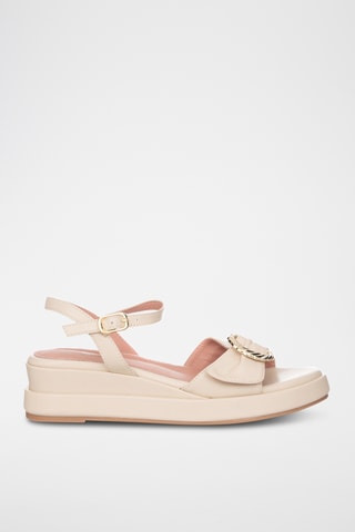 Sandalias de cuña - Beige