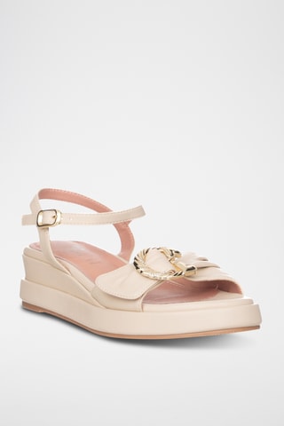 Sandalias de cuña - Beige