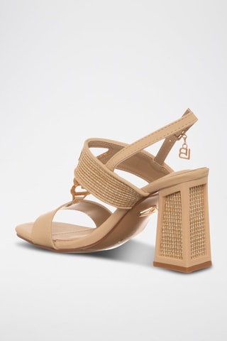 Sandalias de tacón - Laura Biagiotti - Beige y dorado