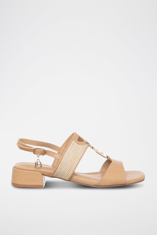 Sandalias de tacón - Laura Biagiotti - Beige y dorado