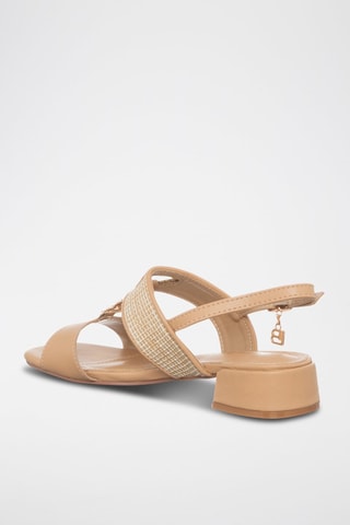 Sandalias de tacón - Laura Biagiotti - Beige y dorado