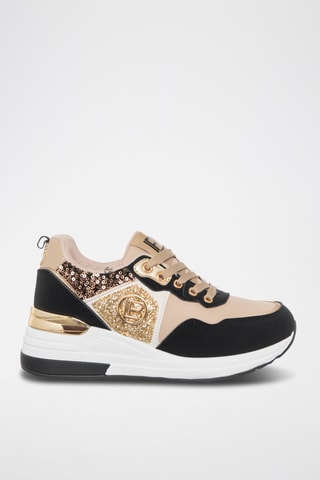 Zapatillas con plataforma - Laura Biagiotti - Negro y beige