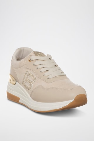 Zapatillas de cuña - Laura Biagiotti - Beige y dorado