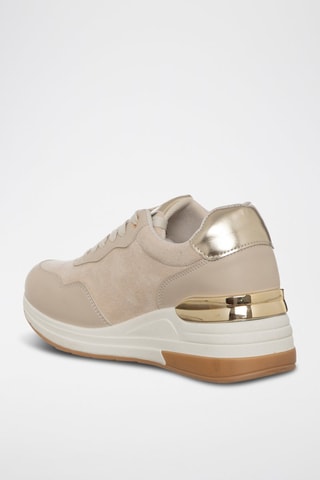 Zapatillas de cuña - Laura Biagiotti - Beige y dorado
