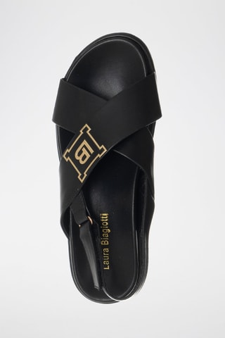 Sandalias de cuña - Laura Biagiotti - Negro y dorado