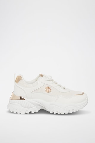 Zapatillas con plataforma - Laura Biagiotti - Blanco y dorado
