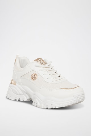 Zapatillas con plataforma - Laura Biagiotti - Blanco y dorado
