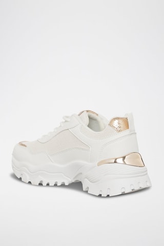 Zapatillas con plataforma - Laura Biagiotti - Blanco y dorado
