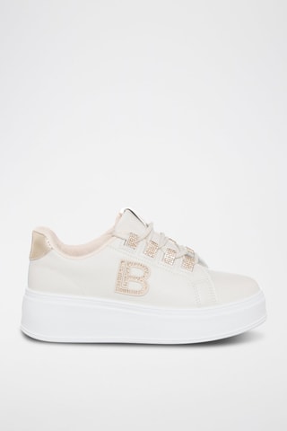 Tenis con plataforma - Laura Biagiotti - Blanco y rosa