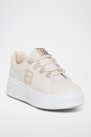 Tenis con plataforma - Laura Biagiotti - Blanco y rosa