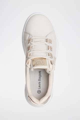 Tenis con plataforma - Laura Biagiotti - Blanco y rosa
