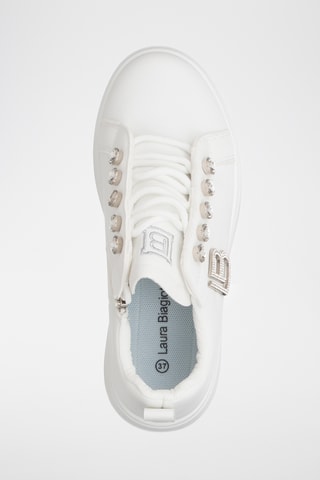 Zapatillas de piel con plataforma - Blanco